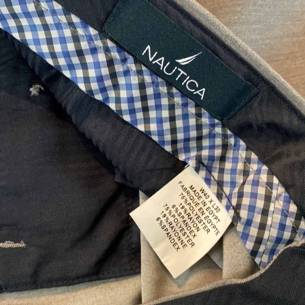 Nautica Bi Stretch Performance Light Grey Pants - Picture 9 of 12